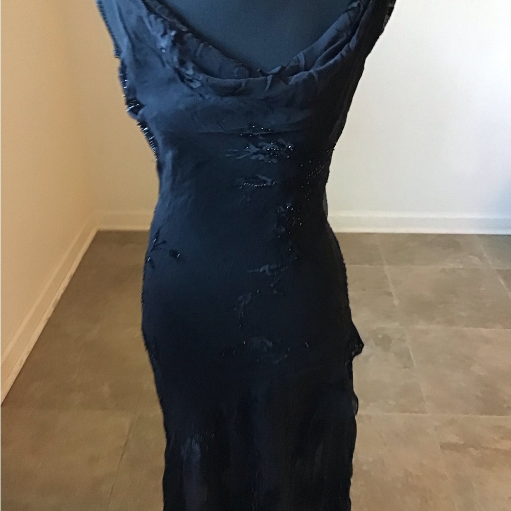 Alex Evenings Black Beaded Cowl-Neck Midi Dress - Picture 5 of 9